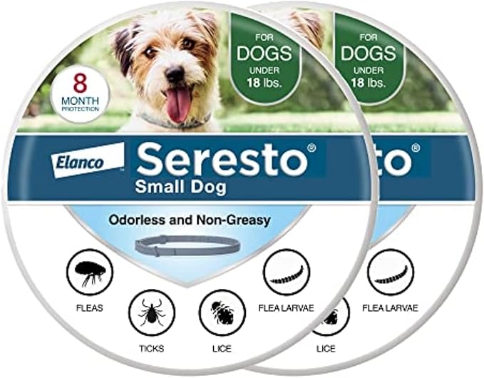 Seresto® Small Dog Flea & Tick Collar – 2 Pack | 8-Month Vet-Recommended Protection